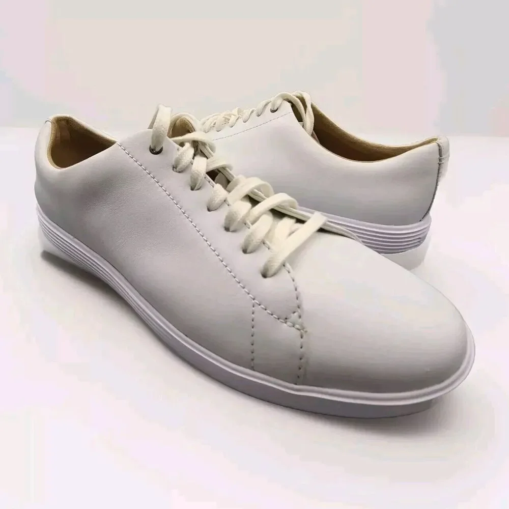 Cole Haan Grand Crosscourt II White Leather Lace-up Sneakers Women Sz 10 new
